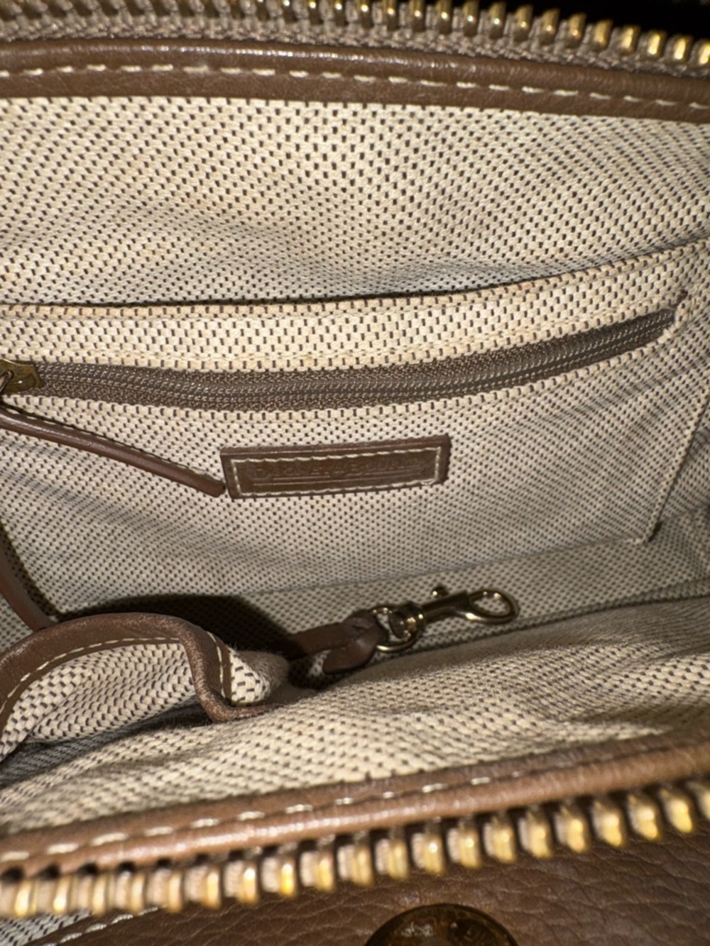 🥰 Dooney & Bourke Tan Brown Monogram Satchel - Picture 8 of 8